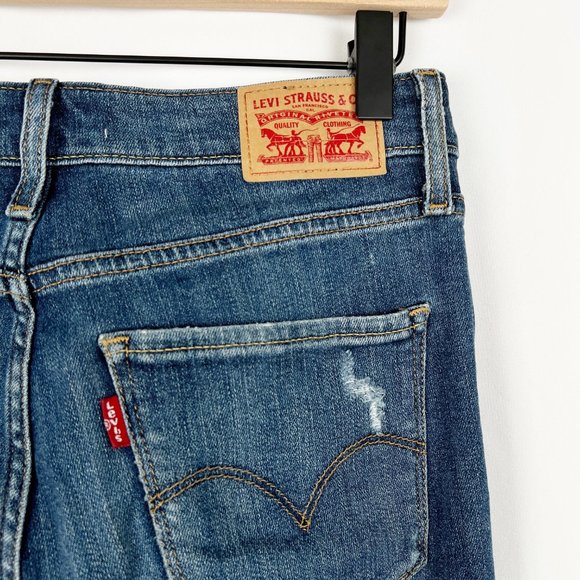 Levi's 721 High Rise Skinny Distressed Ripped Knee Slim Ankle Denim Jeans - 30 - Picture 11 of 12